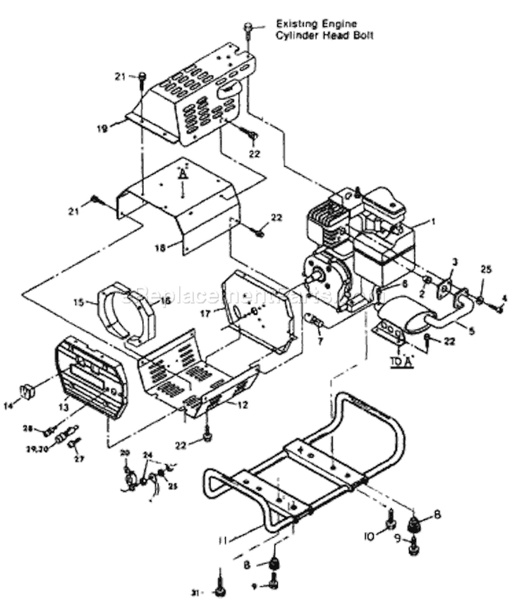 Page B Diagram and Parts List for 8953-0 H2250 Briggs and Stratton Generator
